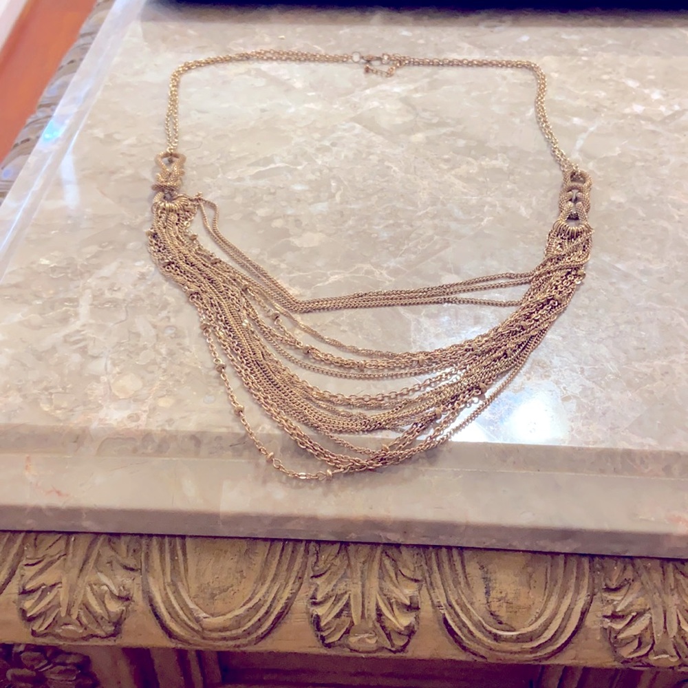 Gold colored chain necklace